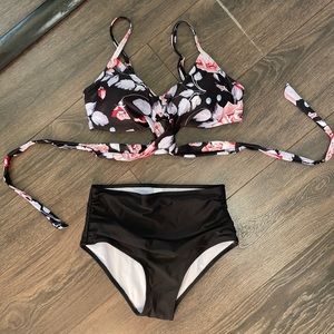 Cupshe High Waisted Floral Bikini